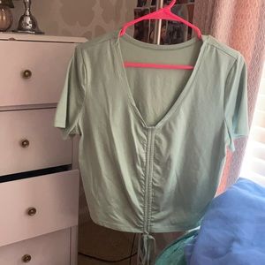 Green scrunch top